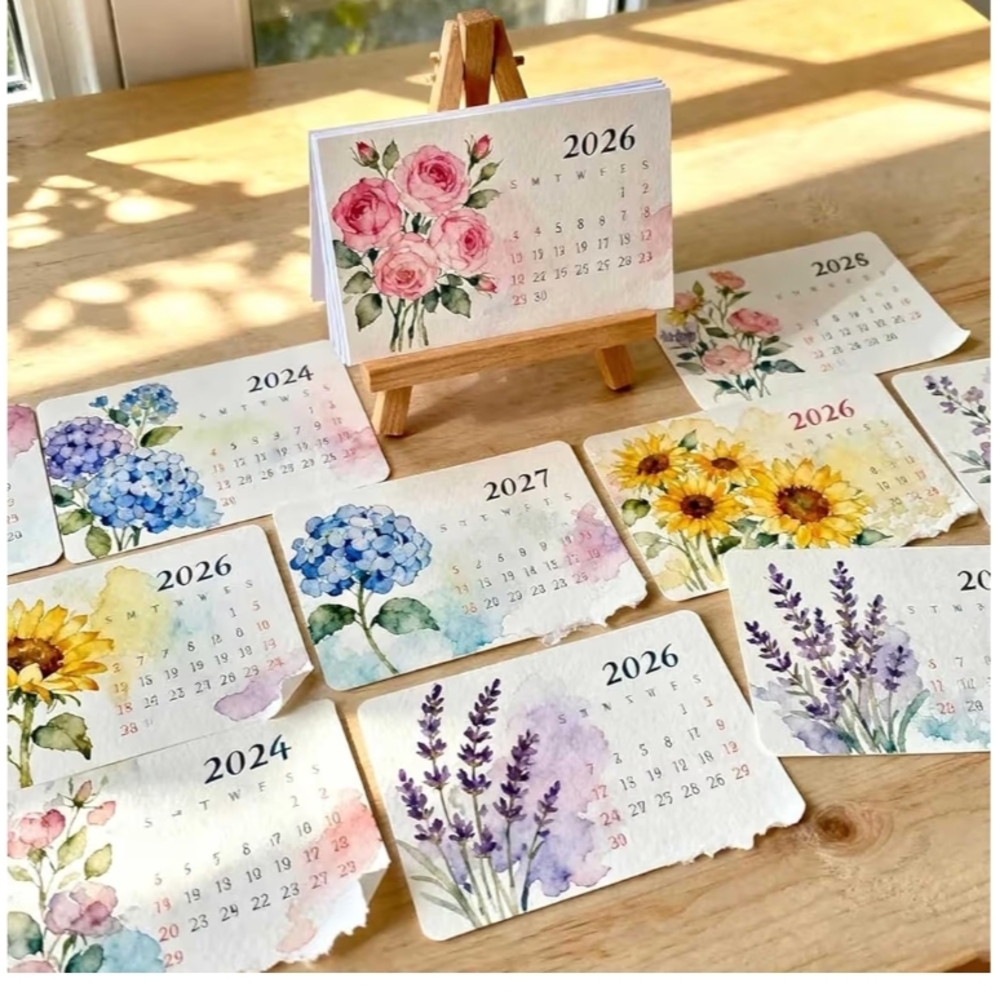 New Plantable Seed Biodegradable Seed Paper Floral 2026 Desk Calendar